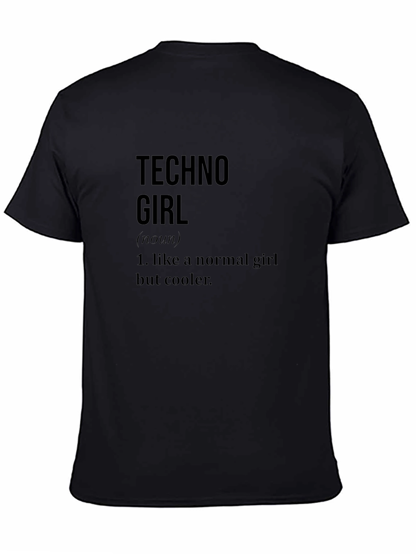 Techno Girl Definition Black T-Shirt