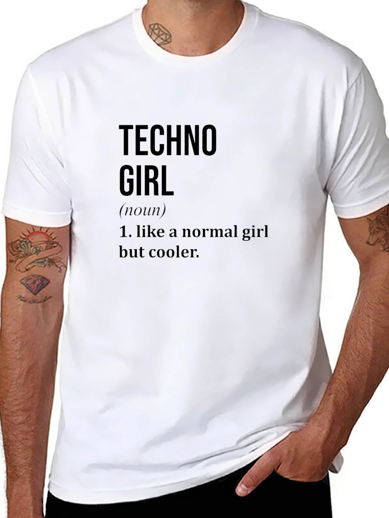 Techno Girl Definition Black T-Shirt