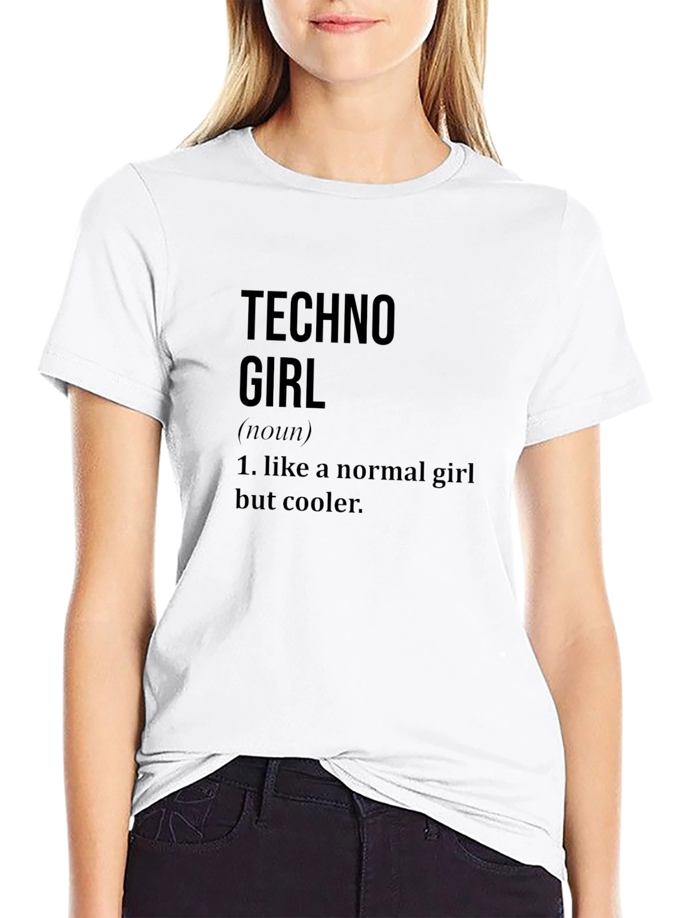 Techno Girl Definition Black T-Shirt