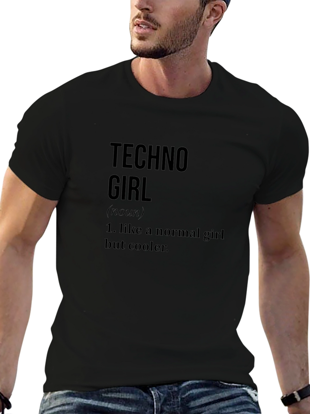 Techno Girl Definition Black T-Shirt