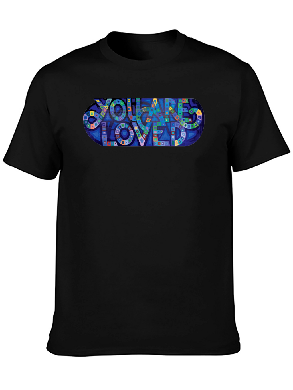 You Are Loved Graphic Print Black T-Shirt