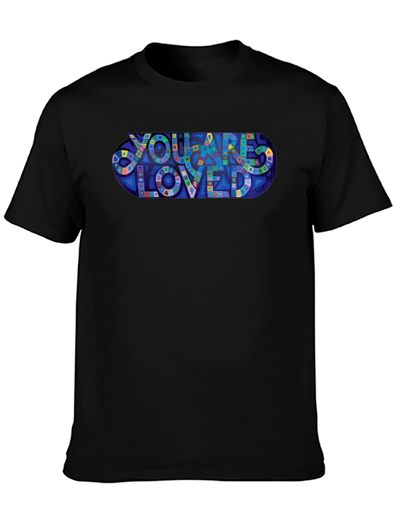 You Are Loved Graphic Print Black T-Shirt