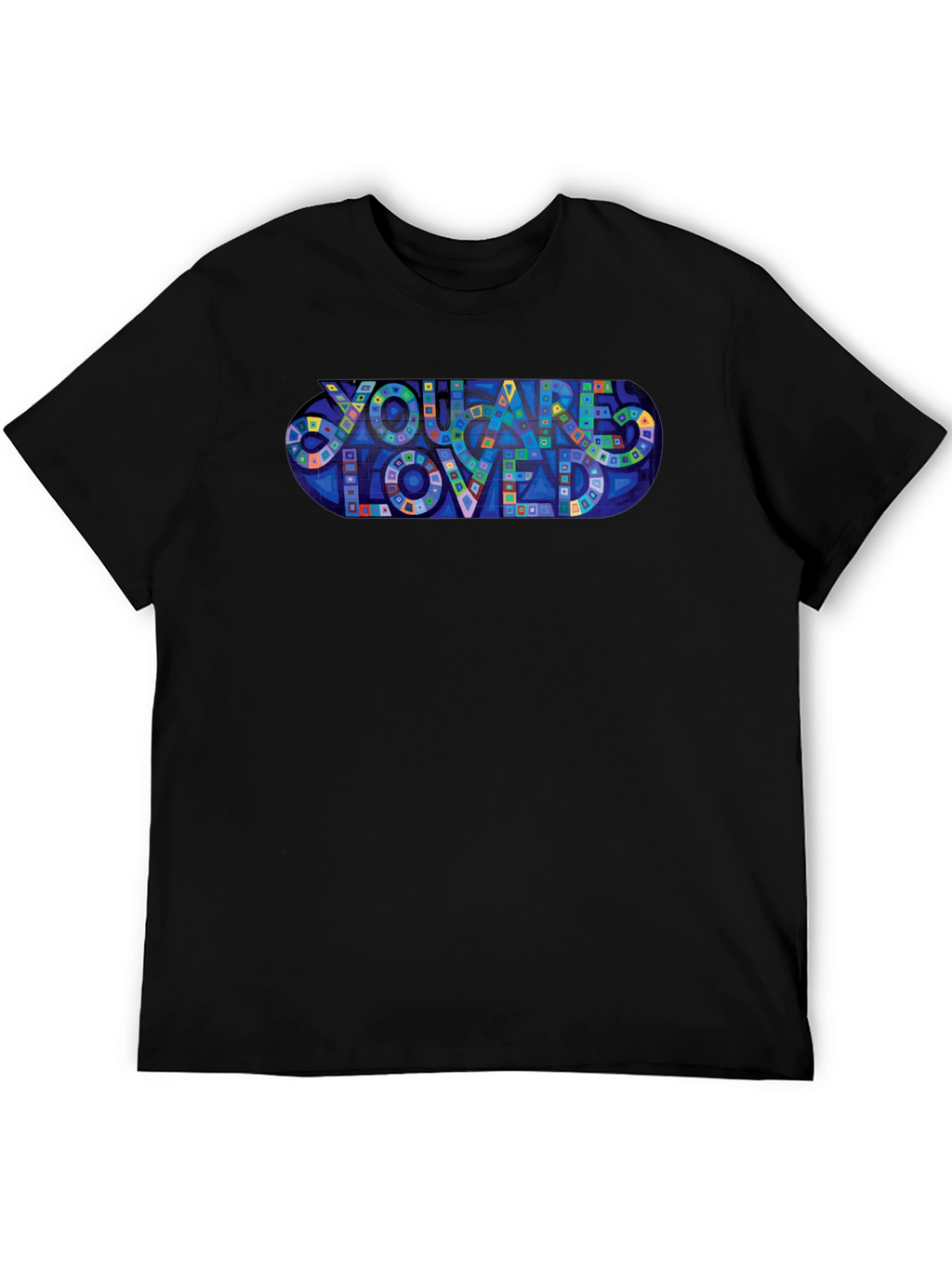You Are Loved Graphic Print Black T-Shirt