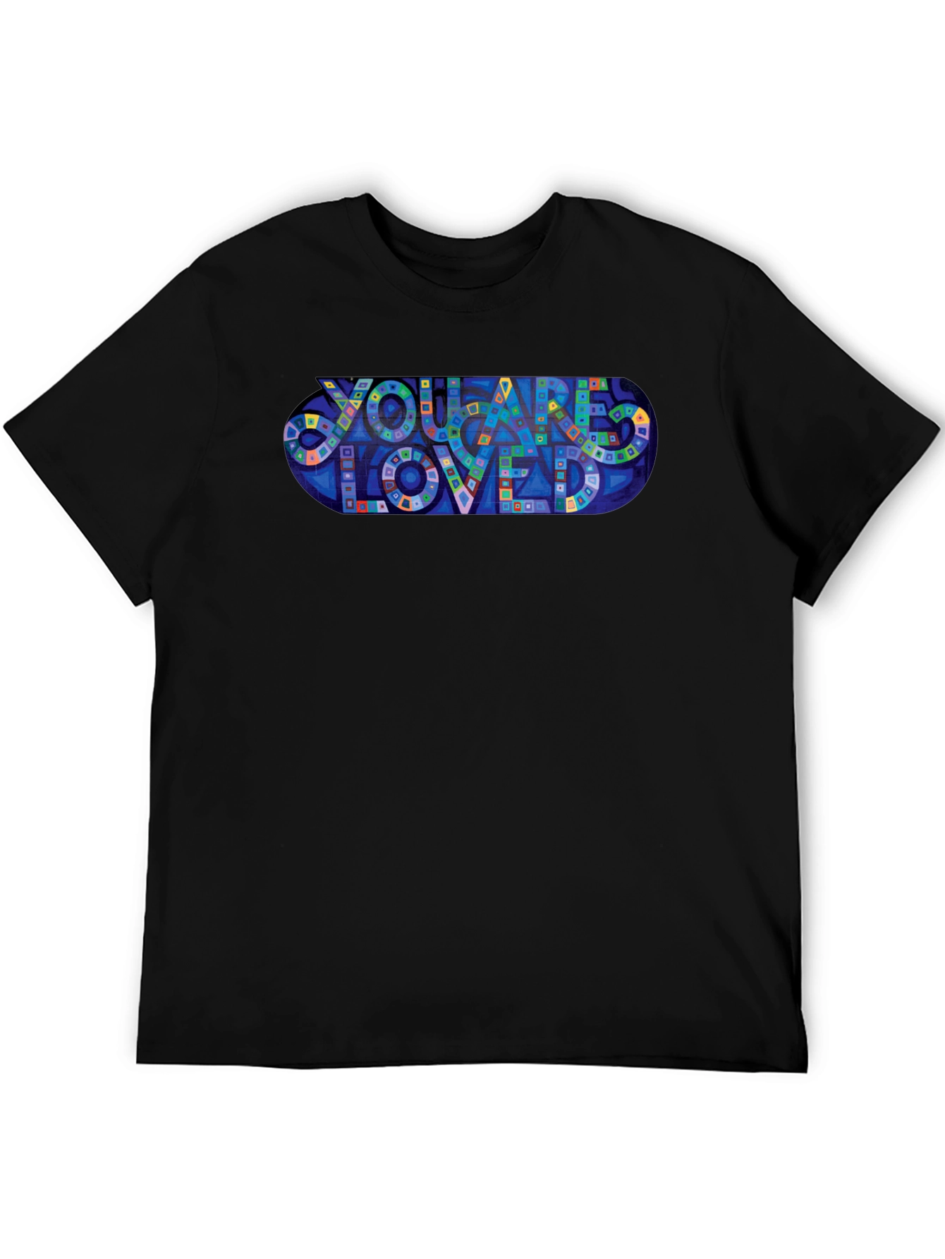 You Are Loved Graphic Print Black T-Shirt