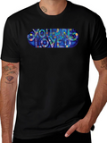 You Are Loved Graphic Print Black T-Shirt
