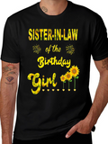 Sister-in-Law Birthday Girl Sunflower Graphic Tee