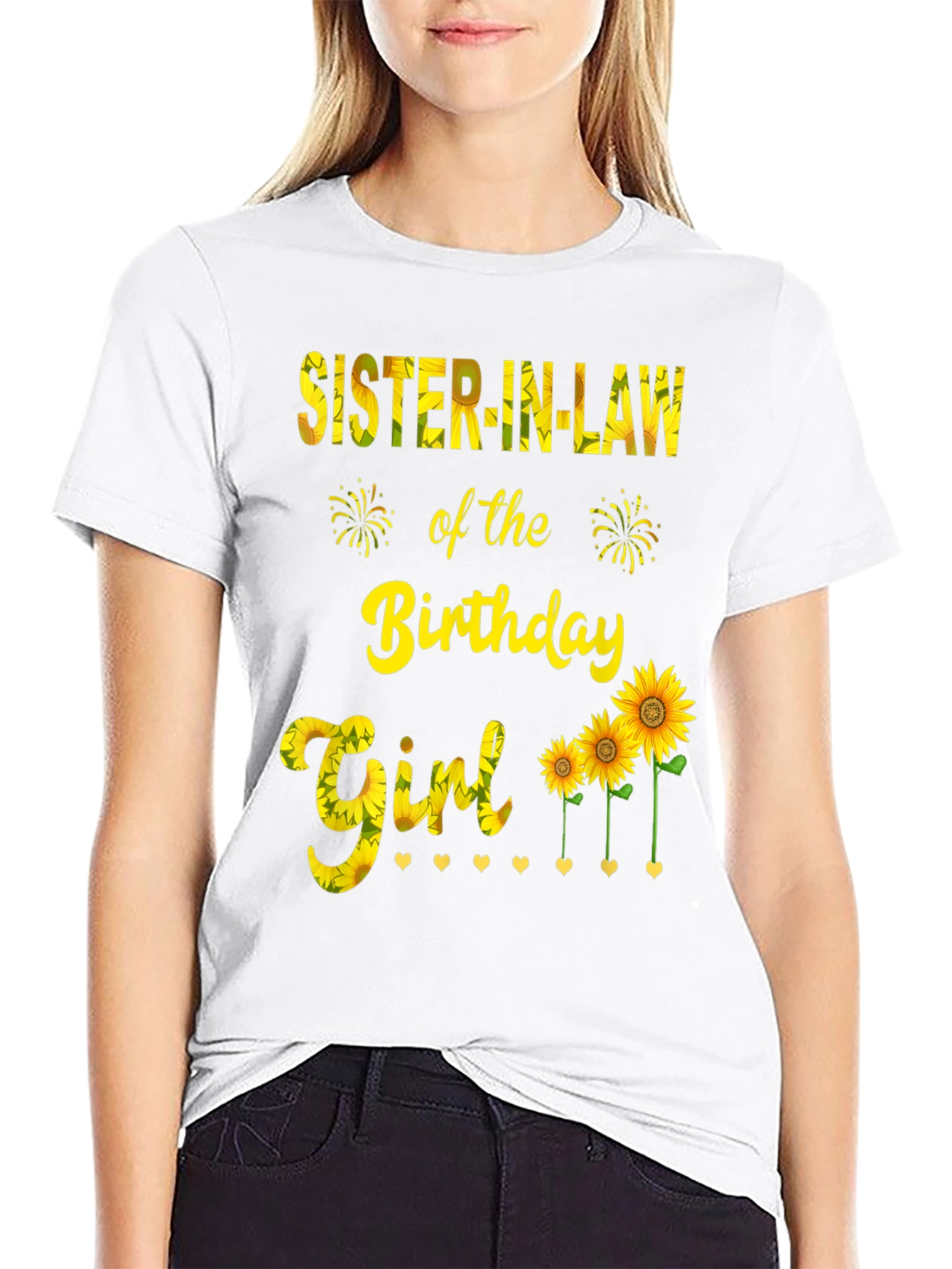 Sister-in-Law Birthday Girl Sunflower Graphic Tee