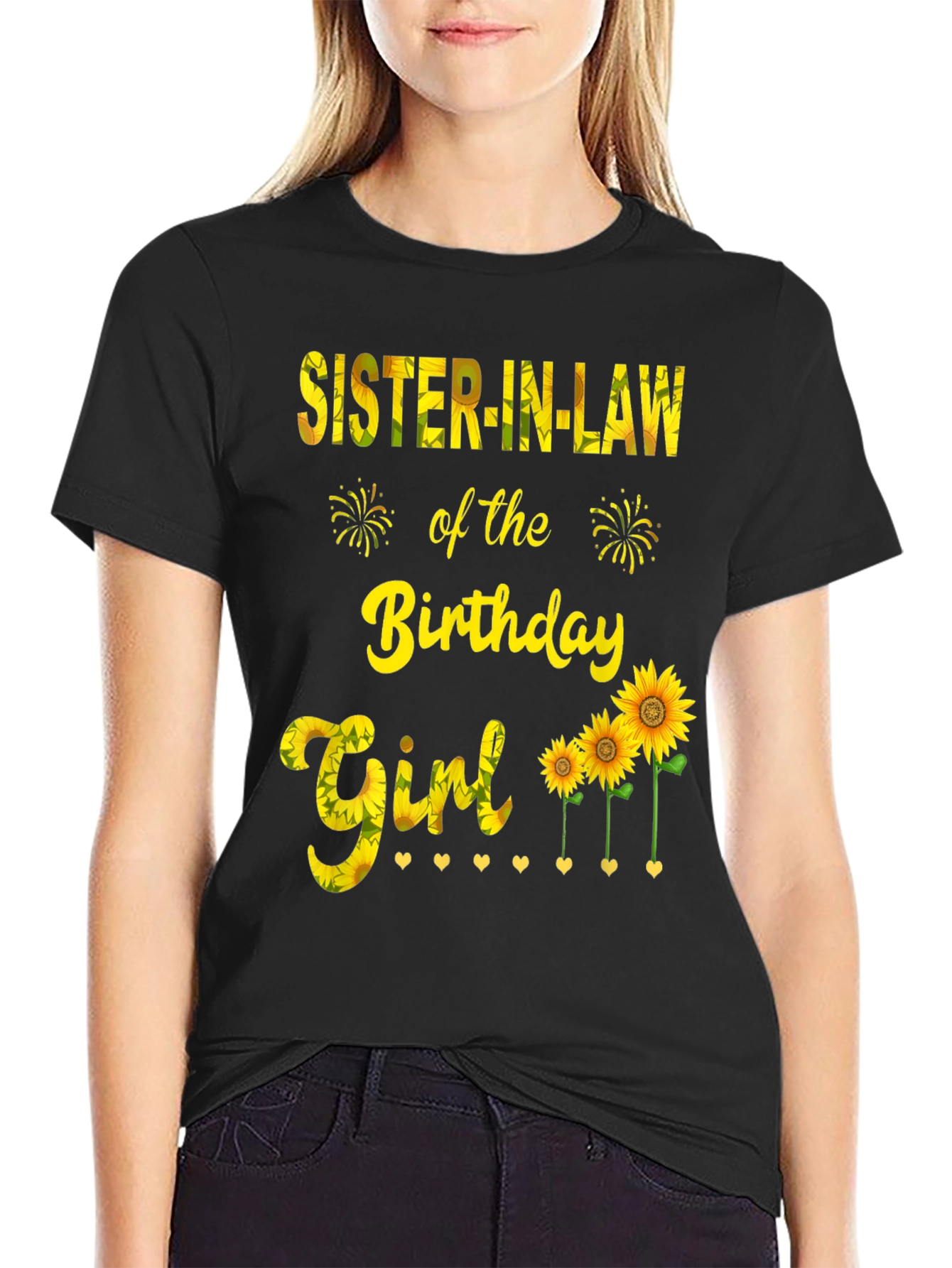 Sister-in-Law Birthday Girl Sunflower Graphic Tee