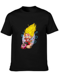 Fun Cartoon Biker Graphic Tee - Black