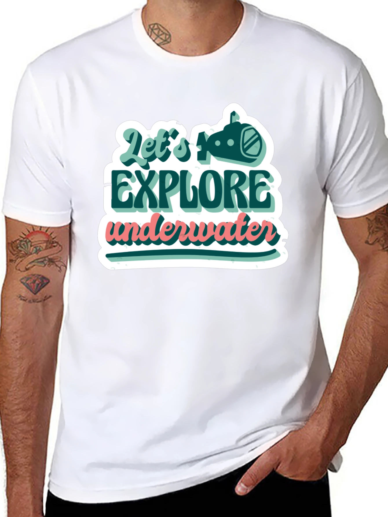 Explore Underwater Graphic Tee - Trendy Design