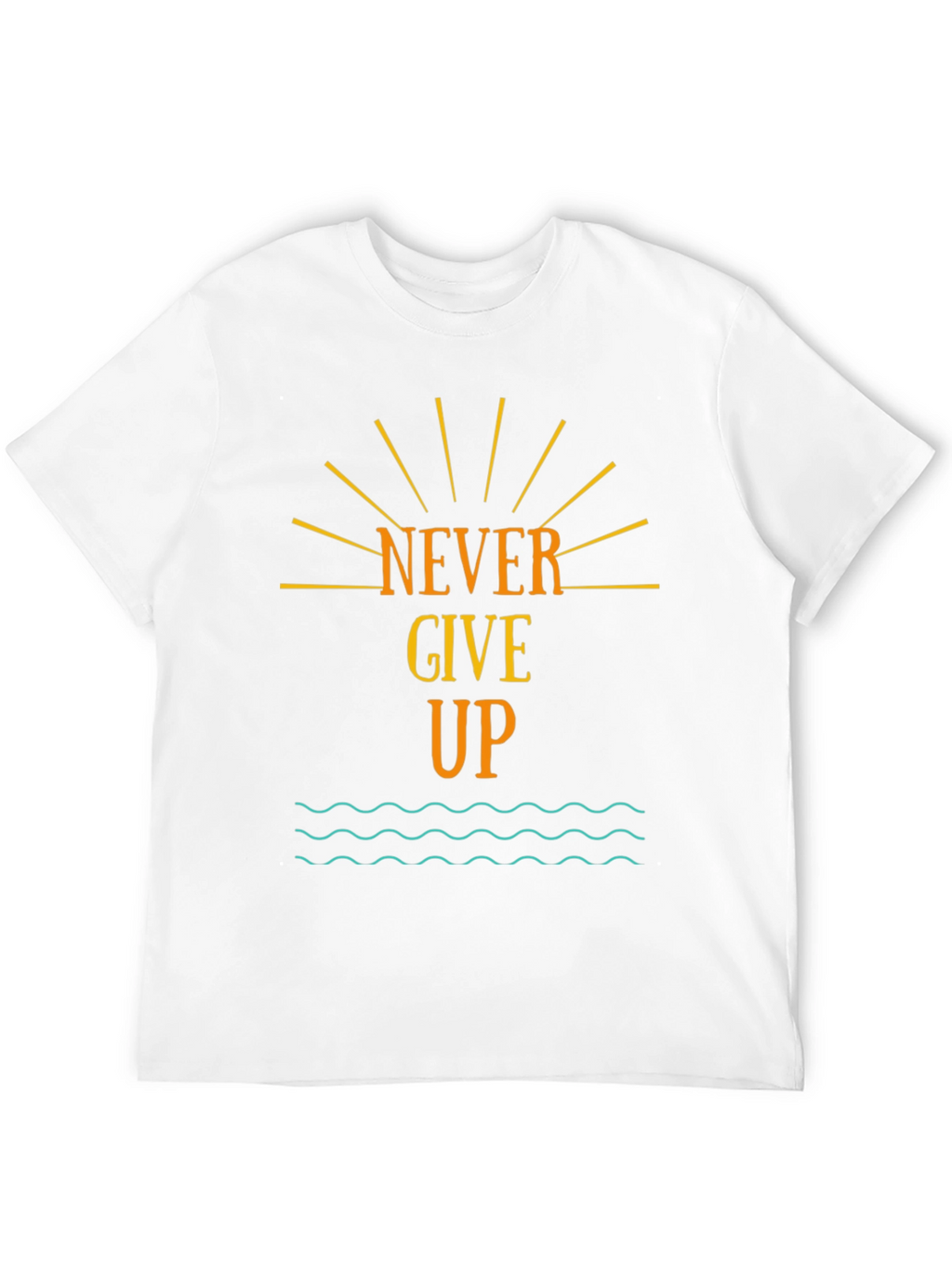 Never Give Up Graphic Tee - Motivational Black T-Shirt