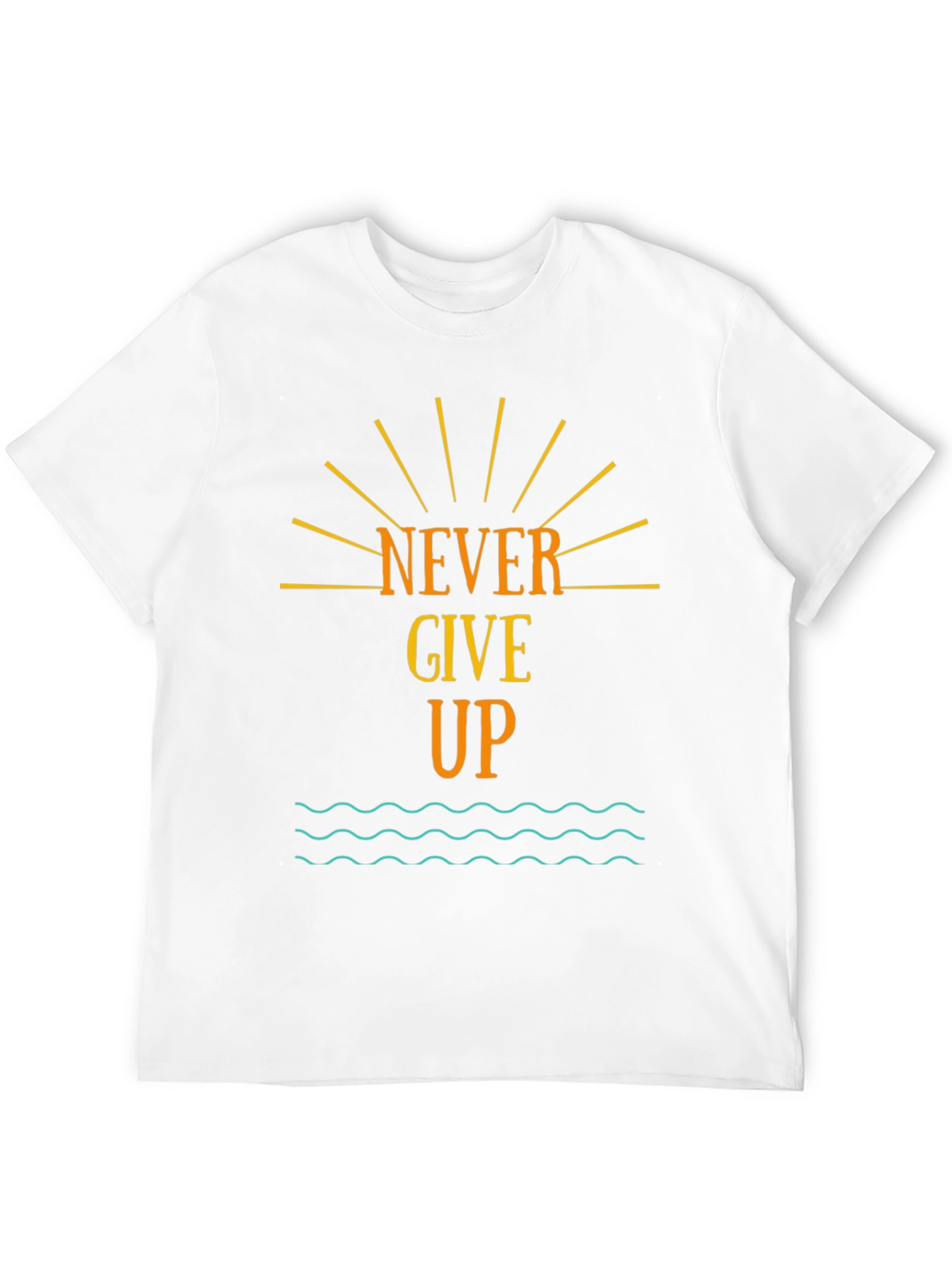 Never Give Up Graphic Tee - Motivational Black T-Shirt
