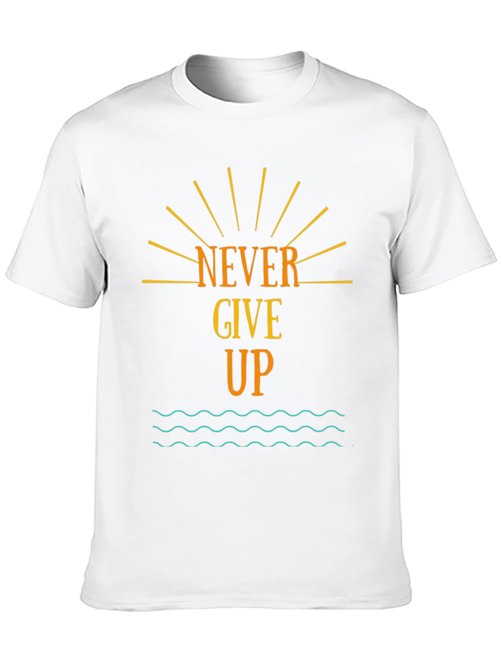Never Give Up Graphic Tee - Motivational Black T-Shirt