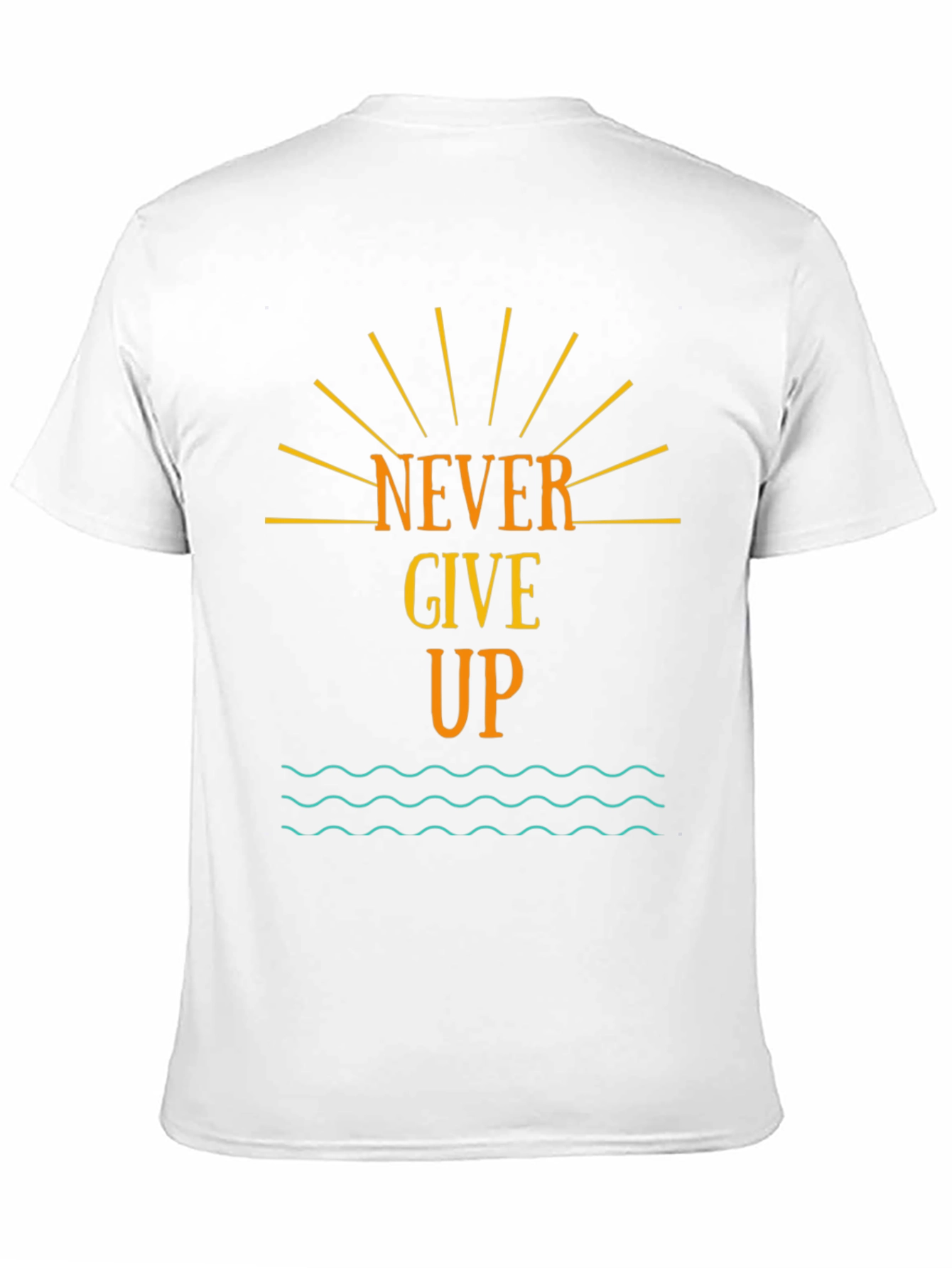 Never Give Up Graphic Tee - Motivational Black T-Shirt