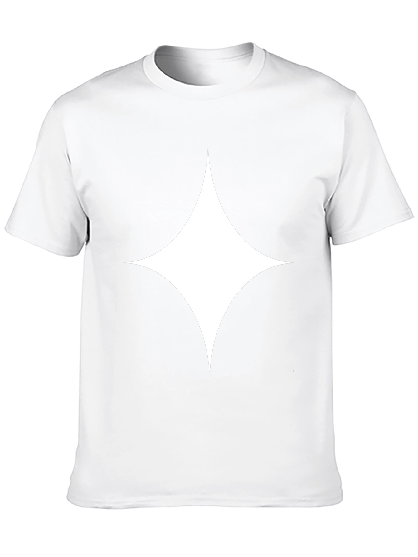 Black T-Shirt with White Diamond Star Design