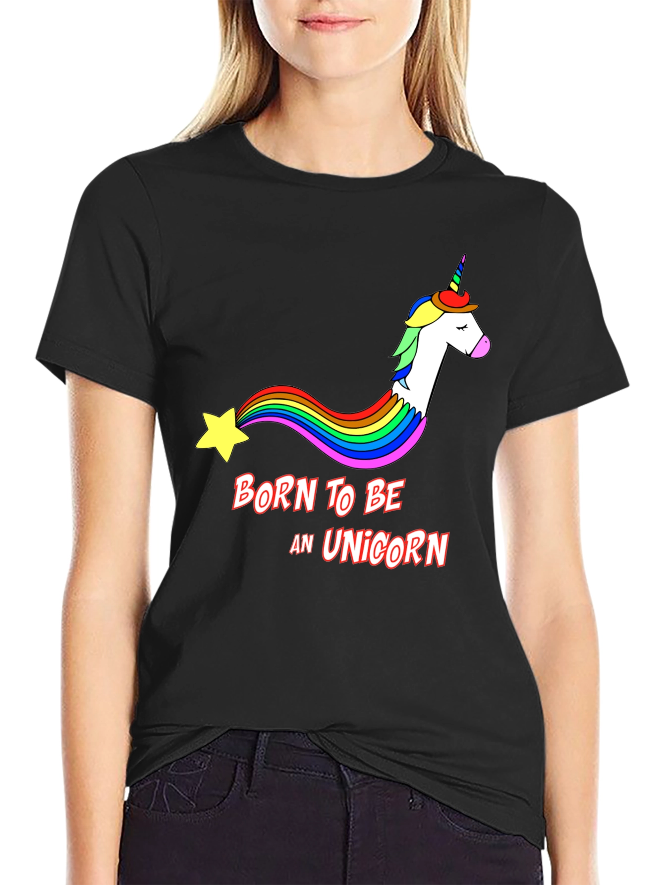 Born To Be A Unicorn Black T-Shirt