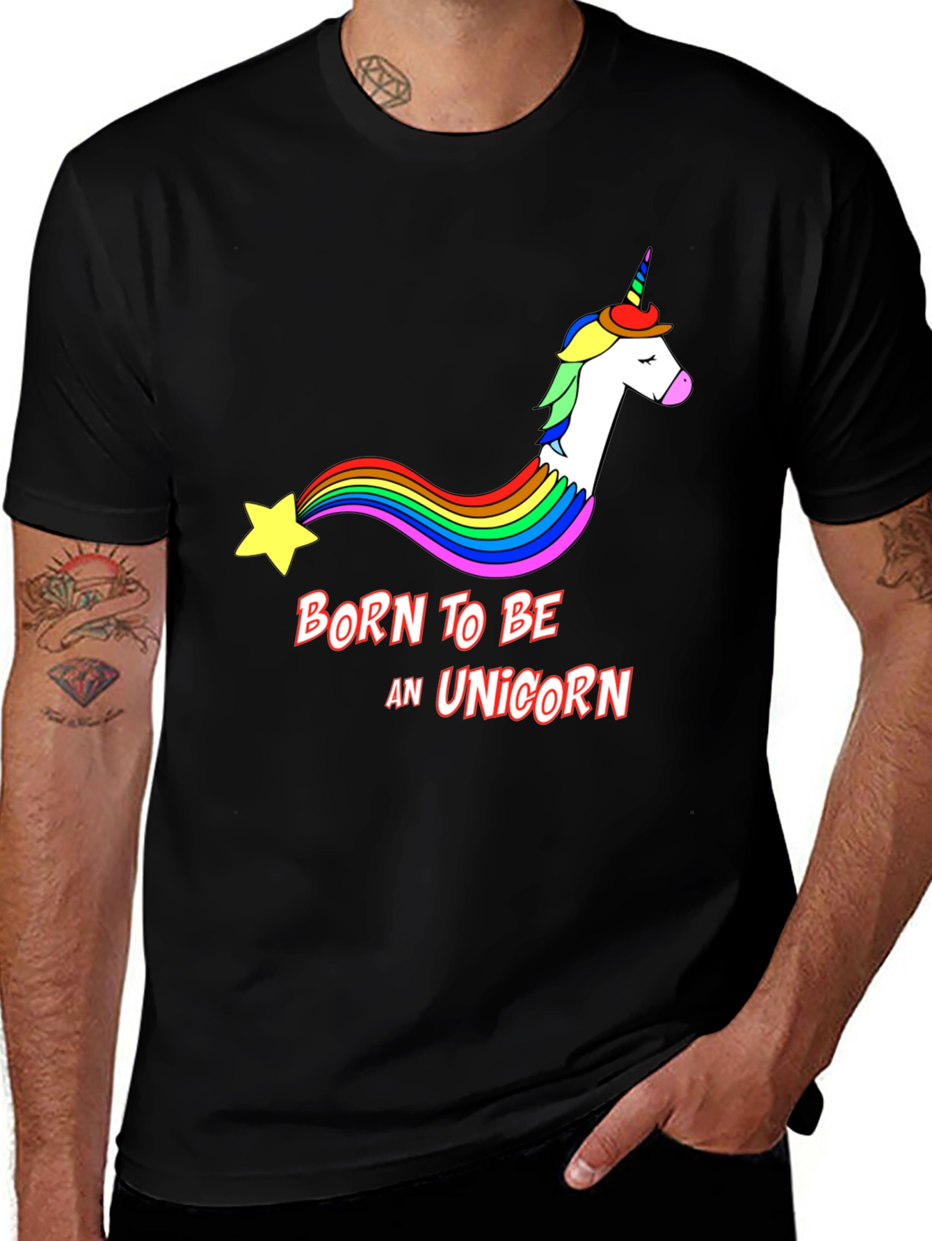 Born To Be A Unicorn Black T-Shirt