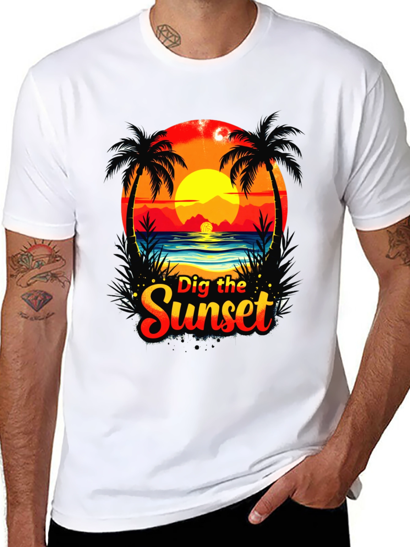 Dig the Sunset Graphic Tee - Beach Vibes