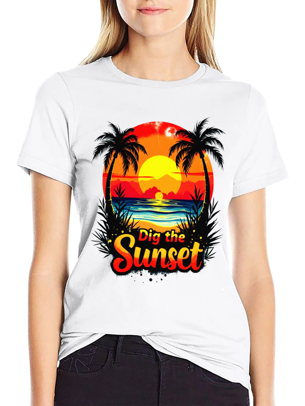 Dig the Sunset Graphic Tee - Beach Vibes