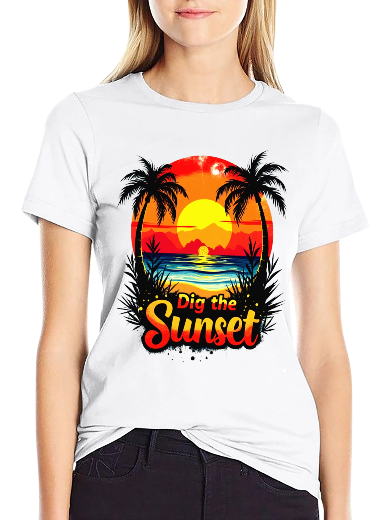 Dig the Sunset Graphic Tee - Beach Vibes