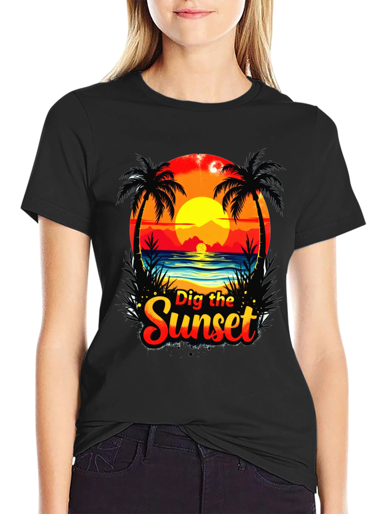 Dig the Sunset Graphic Tee - Beach Vibes