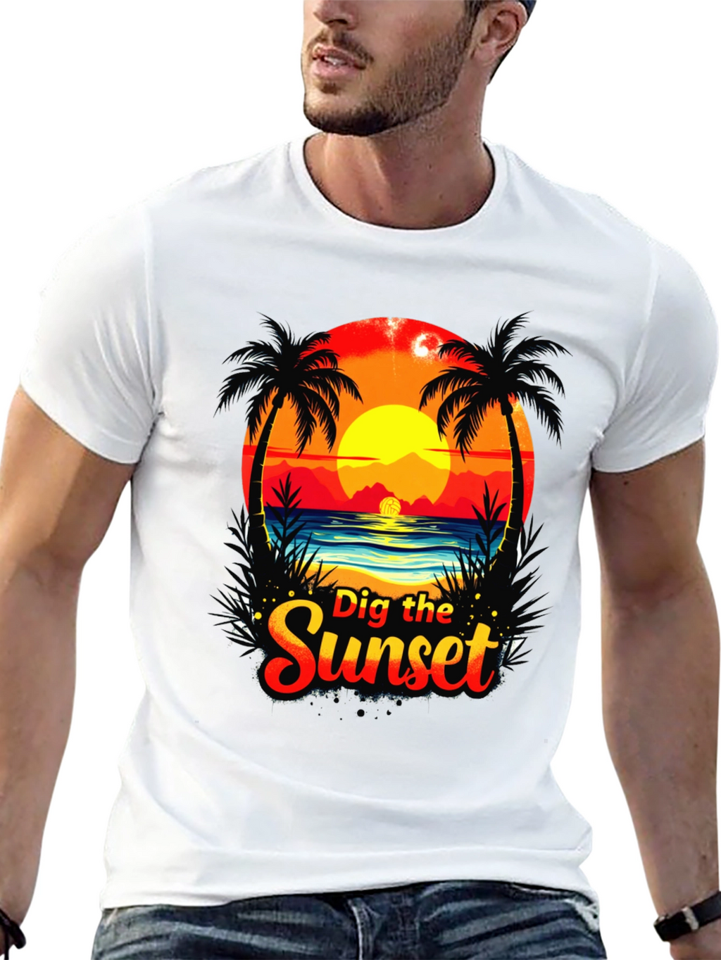 Dig the Sunset Graphic Tee - Beach Vibes