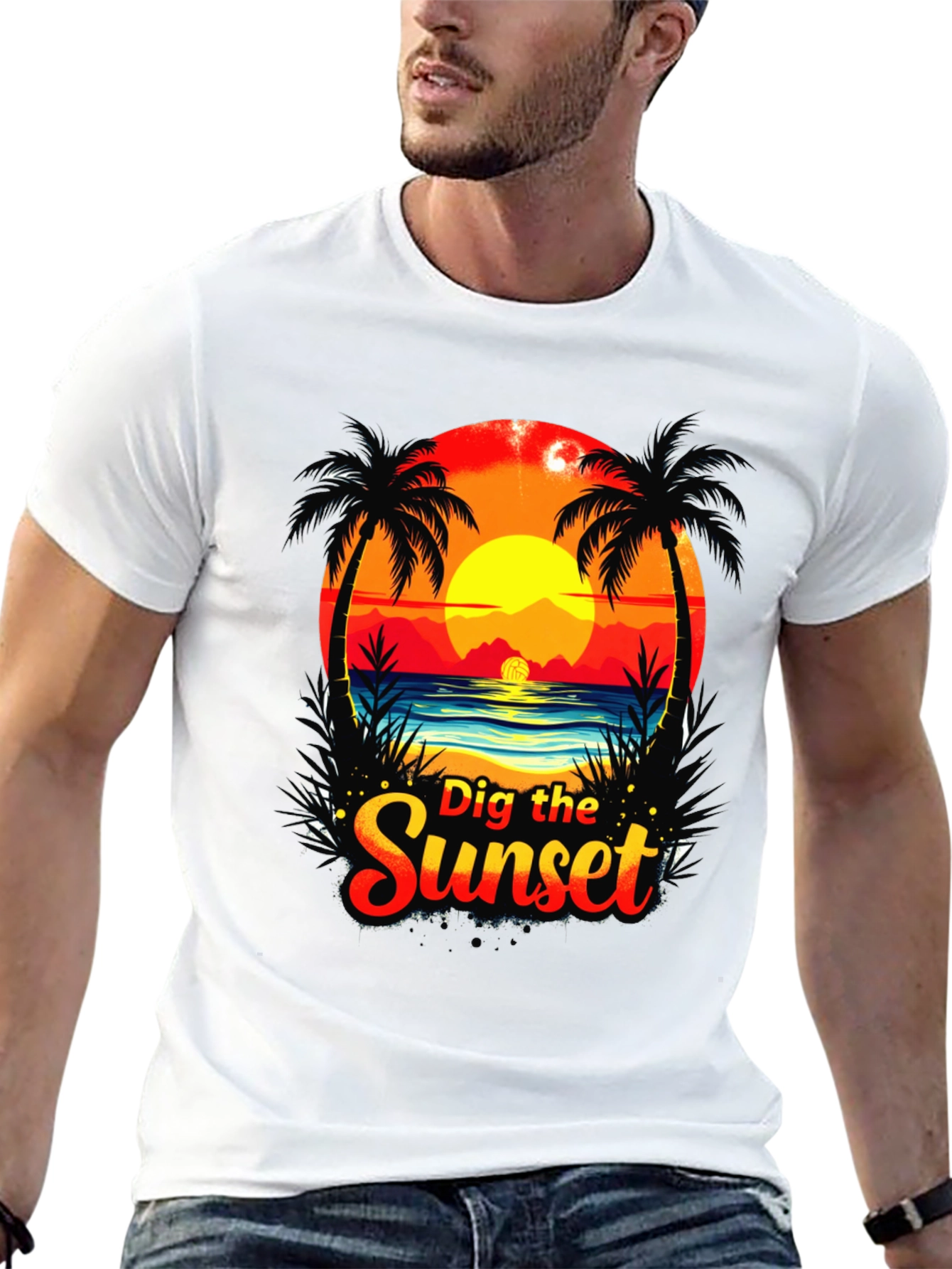 Dig the Sunset Graphic Tee - Beach Vibes