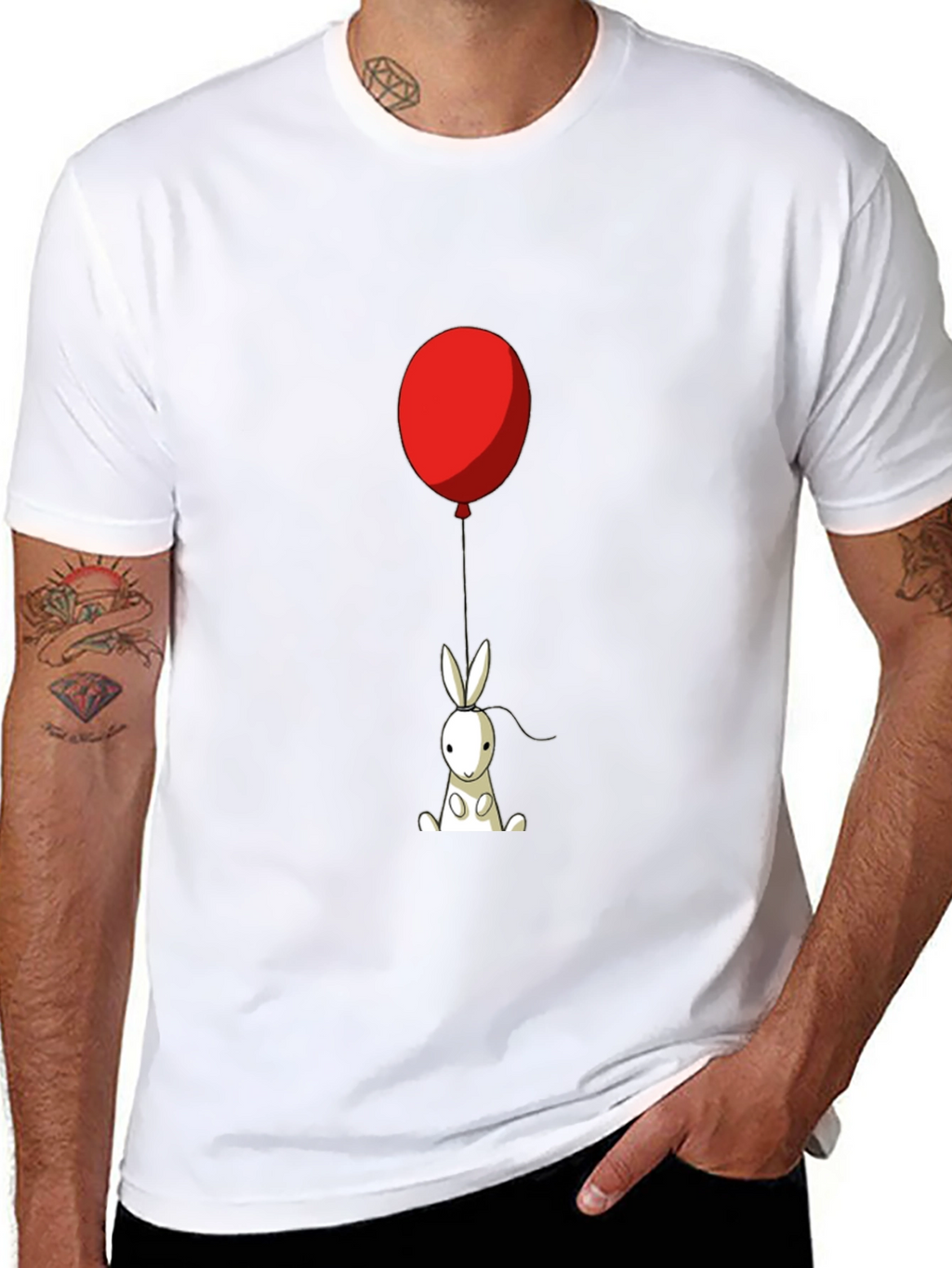 Rabbit with Balloon Graphic Tee
