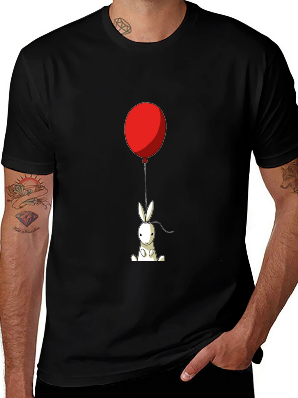 Rabbit with Balloon Graphic Tee