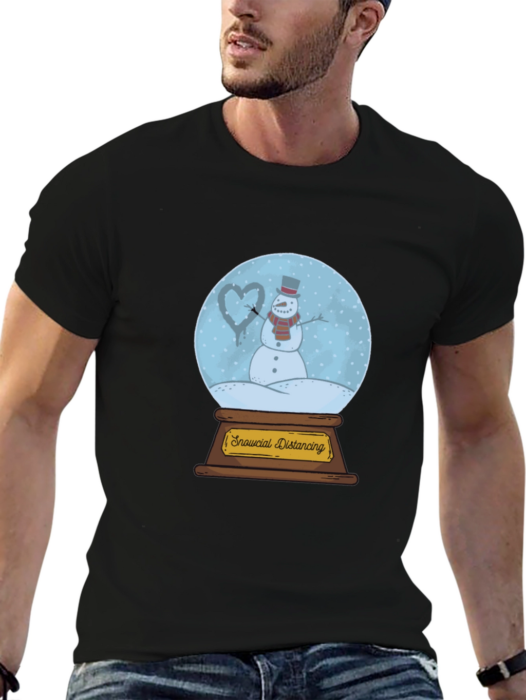 Snowcial Distancing T-Shirt - Winter Holiday Tee