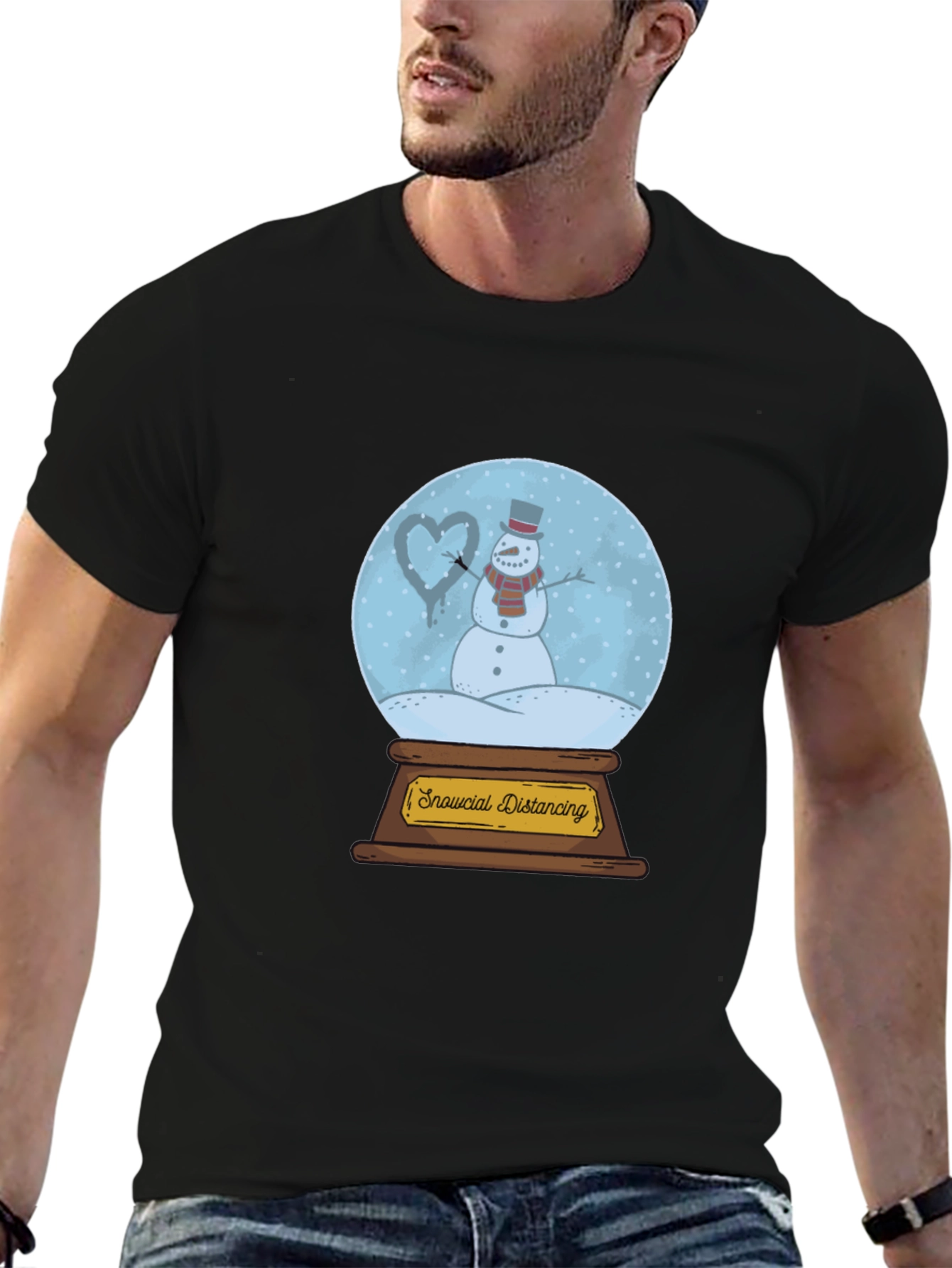 Snowcial Distancing T-Shirt - Winter Holiday Tee