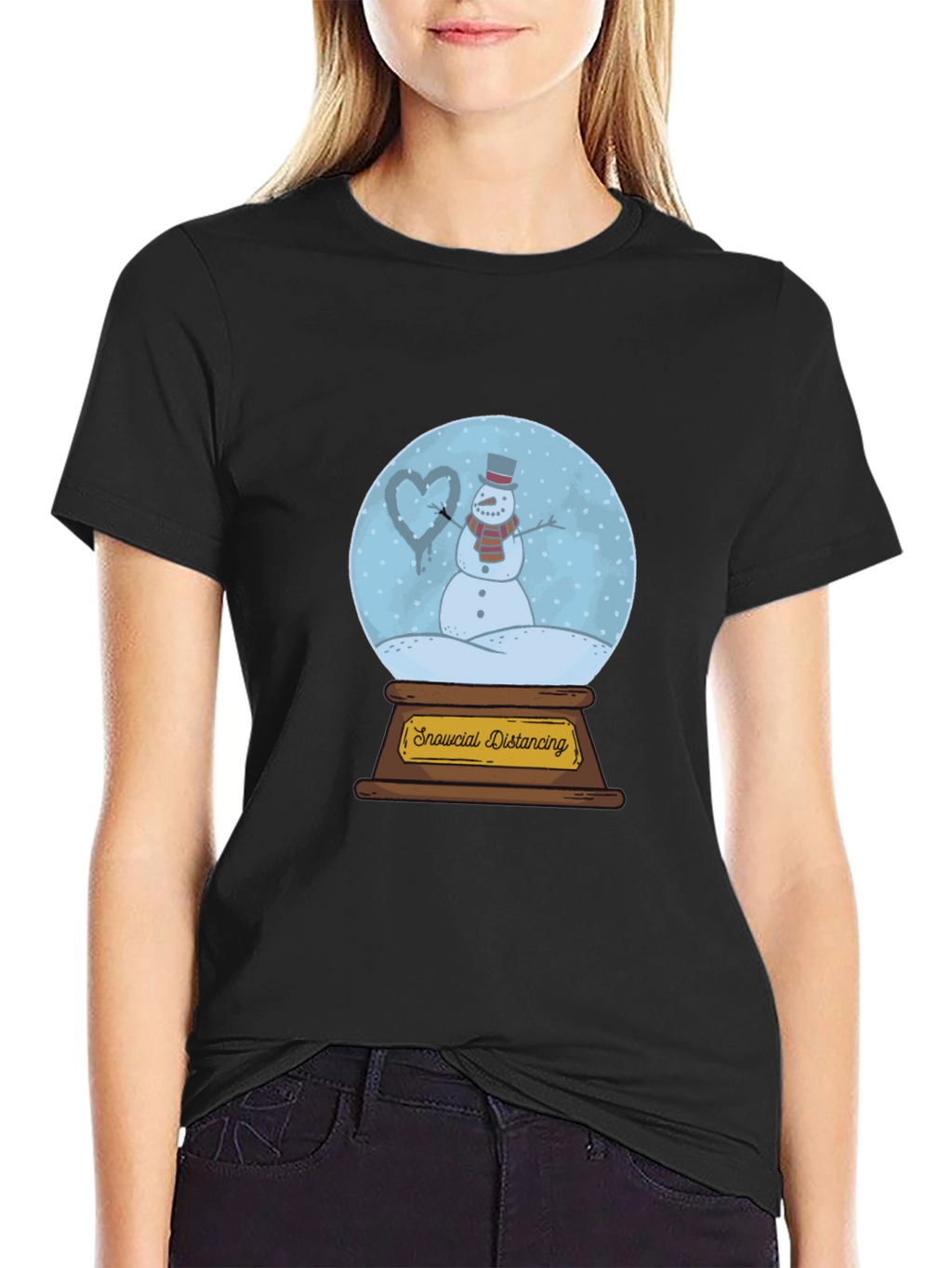 Snowcial Distancing T-Shirt - Winter Holiday Tee