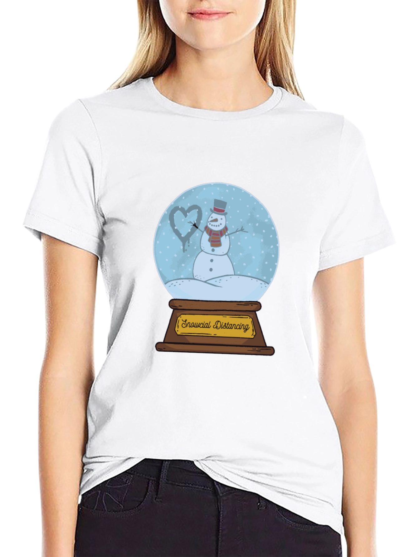 Snowcial Distancing T-Shirt - Winter Holiday Tee