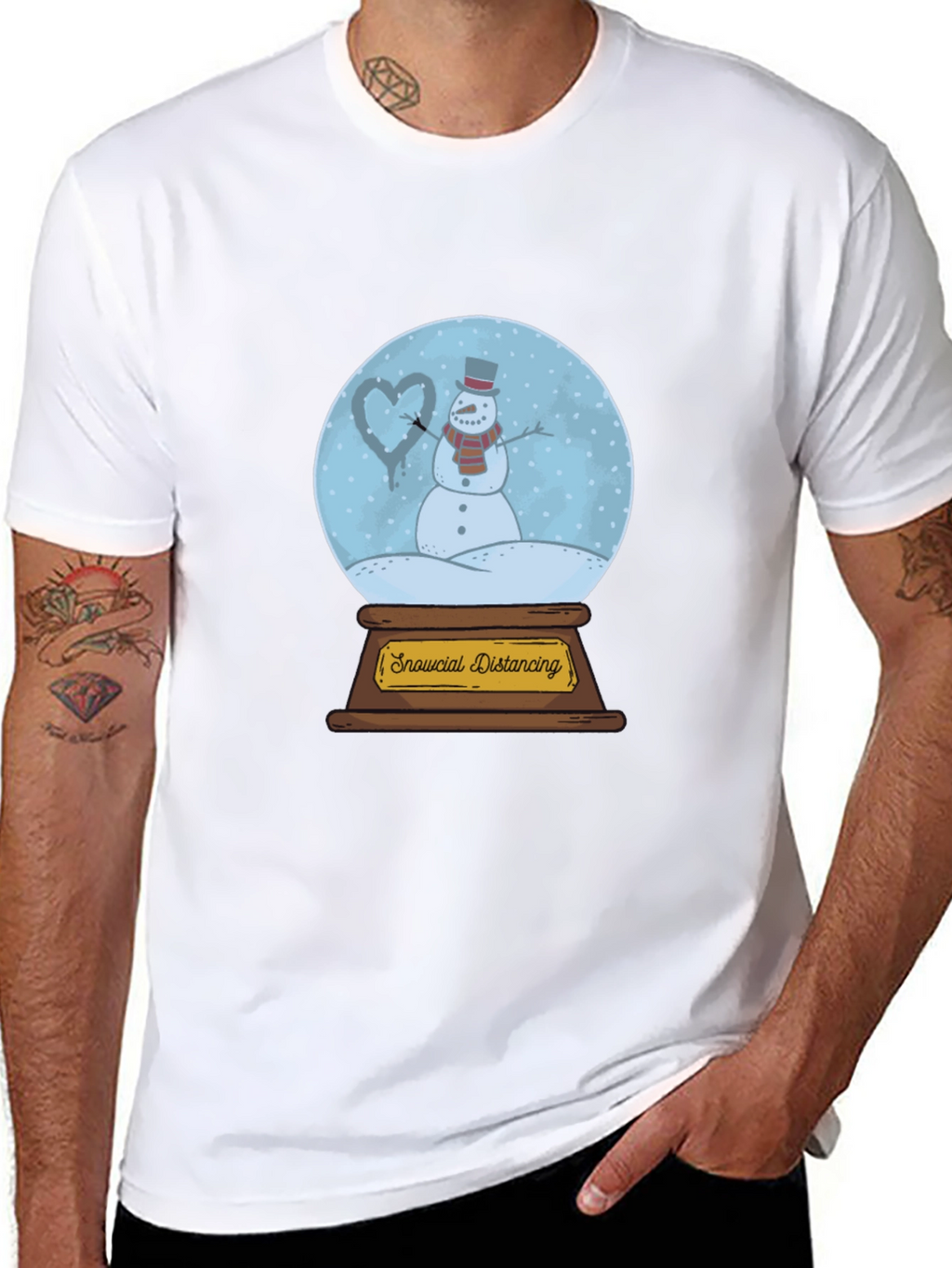 Snowcial Distancing T-Shirt - Winter Holiday Tee