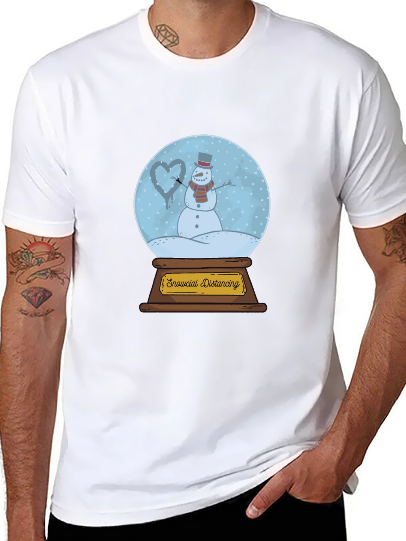 Snowcial Distancing T-Shirt - Winter Holiday Tee