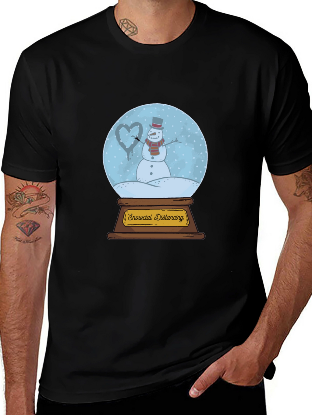 Snowcial Distancing T-Shirt - Winter Holiday Tee