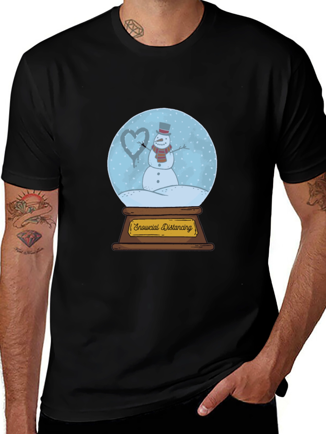 Snowcial Distancing T-Shirt - Winter Holiday Tee