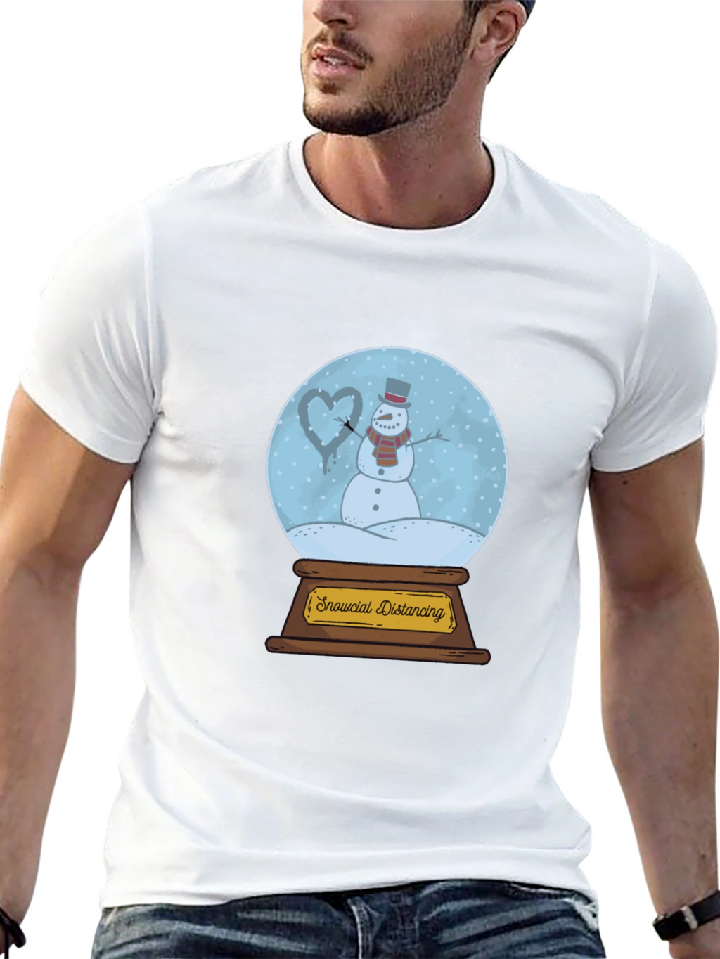 Snowcial Distancing T-Shirt - Winter Holiday Tee