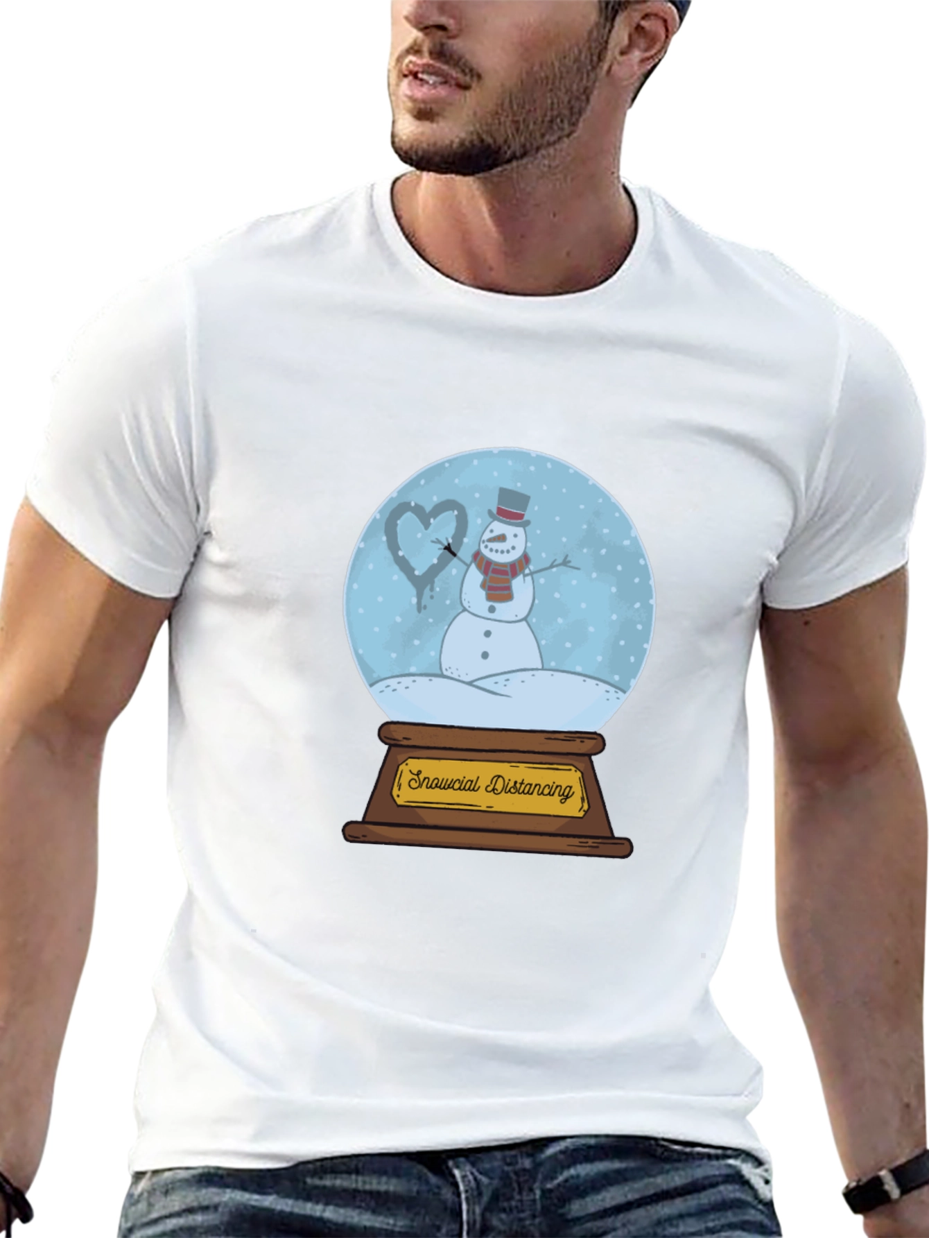 Snowcial Distancing T-Shirt - Winter Holiday Tee