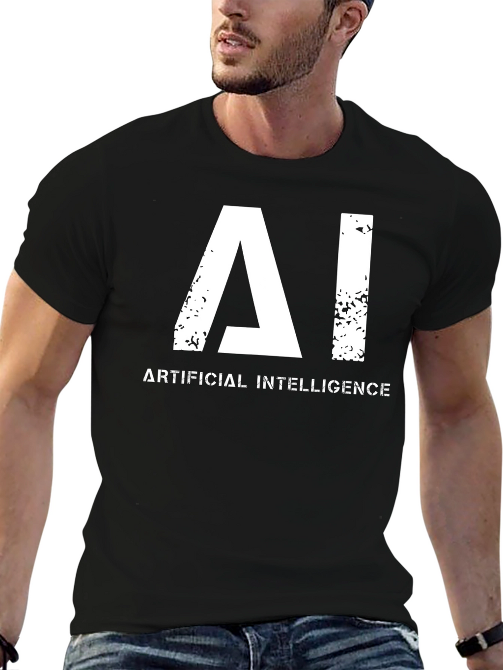 AI T-Shirt - Artificial Intelligence Graphic Tee - Black