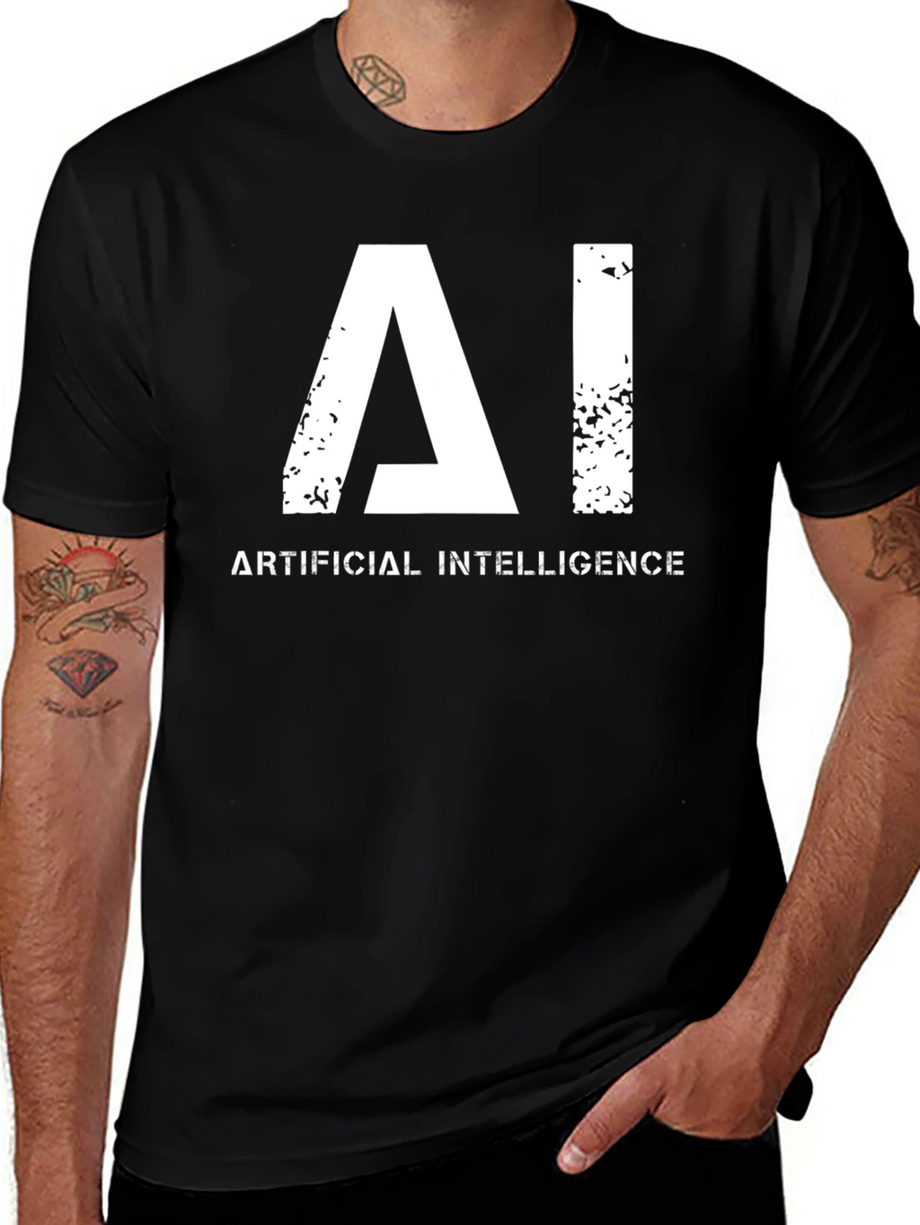 AI T-Shirt - Artificial Intelligence Graphic Tee - Black