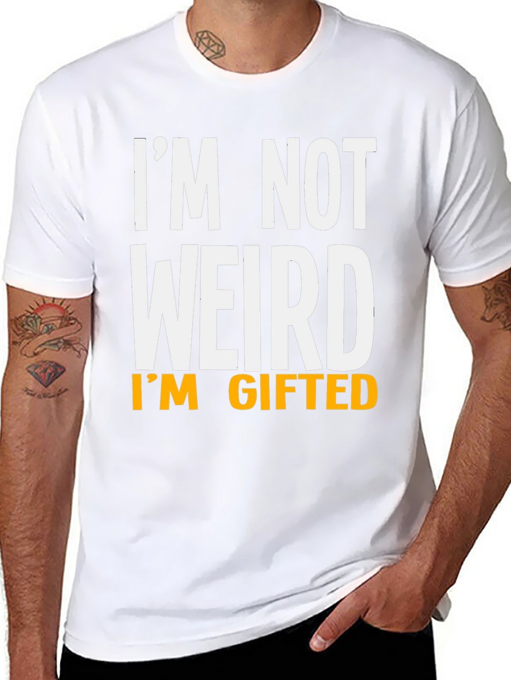 Funny Im Not Weird Im Gifted Black T-Shirt