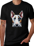 Geometric Dog Graphic Tee - Stylish Mens T-Shirt