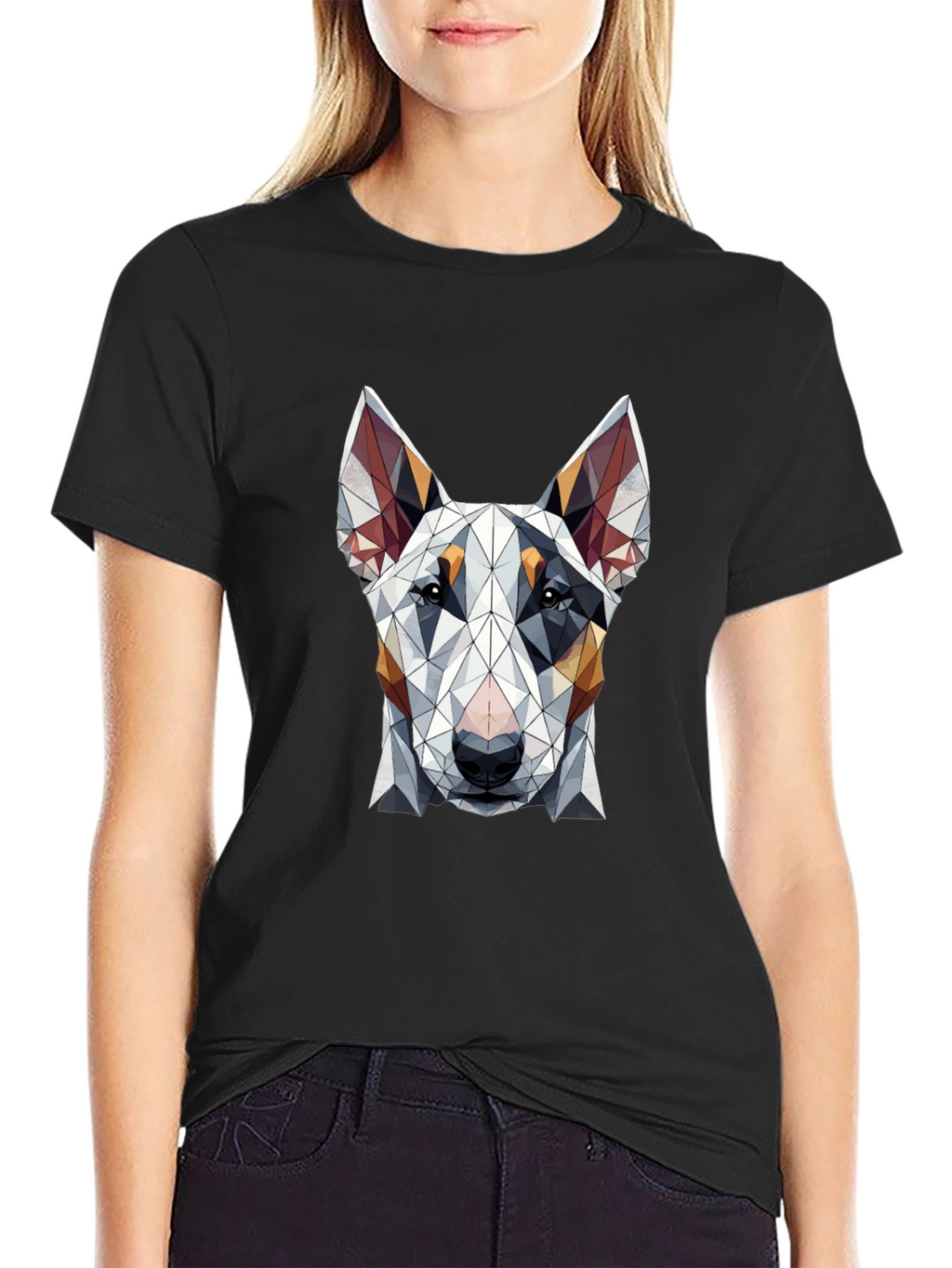 Geometric Dog Graphic Tee - Stylish Mens T-Shirt