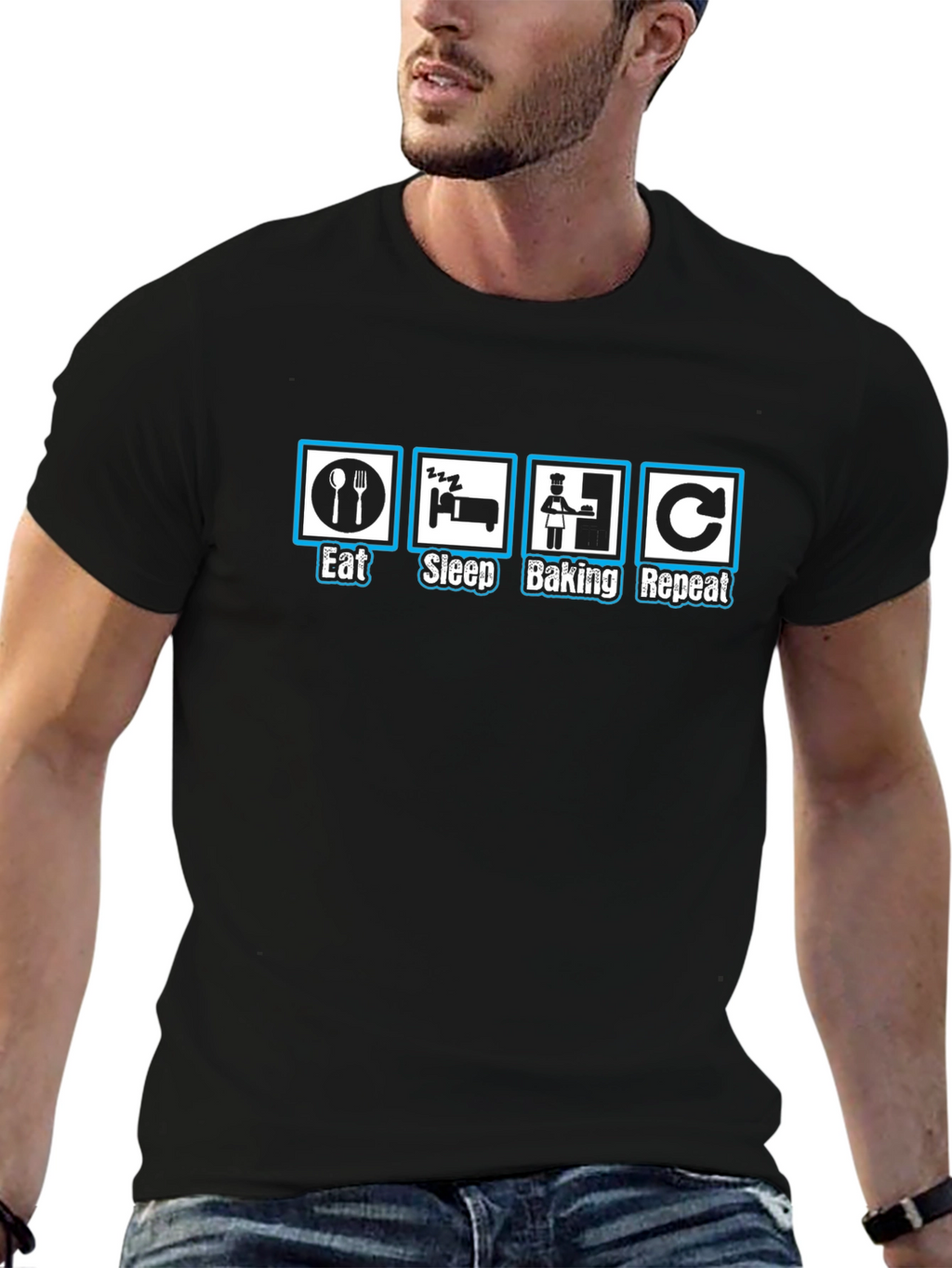 Eat Sleep Baking Repeat T-Shirt - Funny Baker Tee