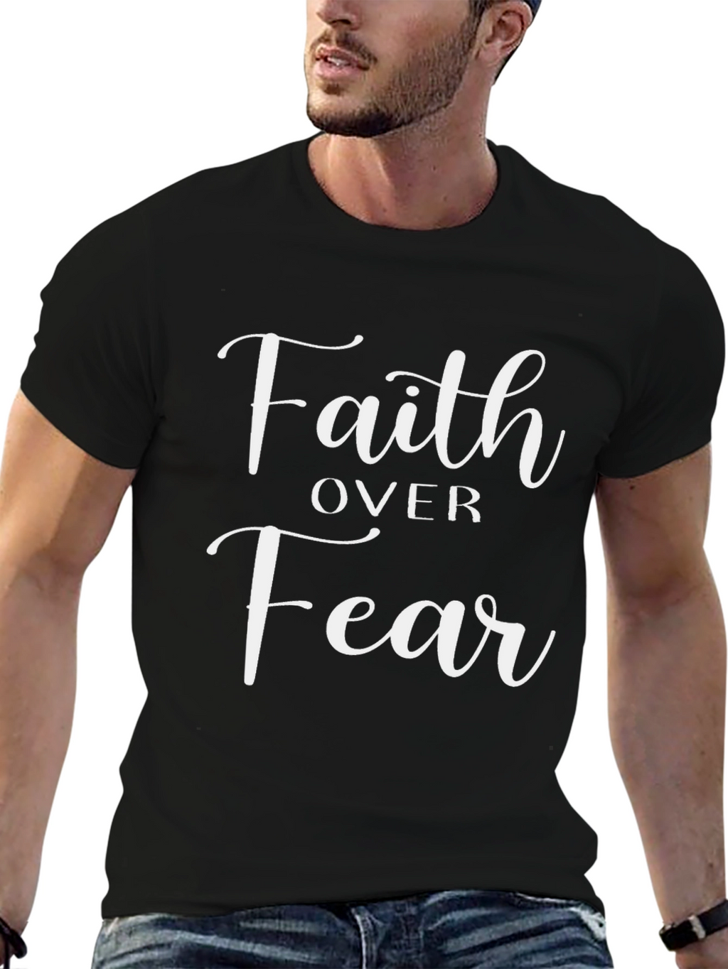 Faith Over Fear Graphic Tee - Black