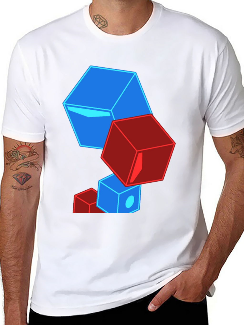 Geometric Cube T-Shirt - Bold Graphic Tee