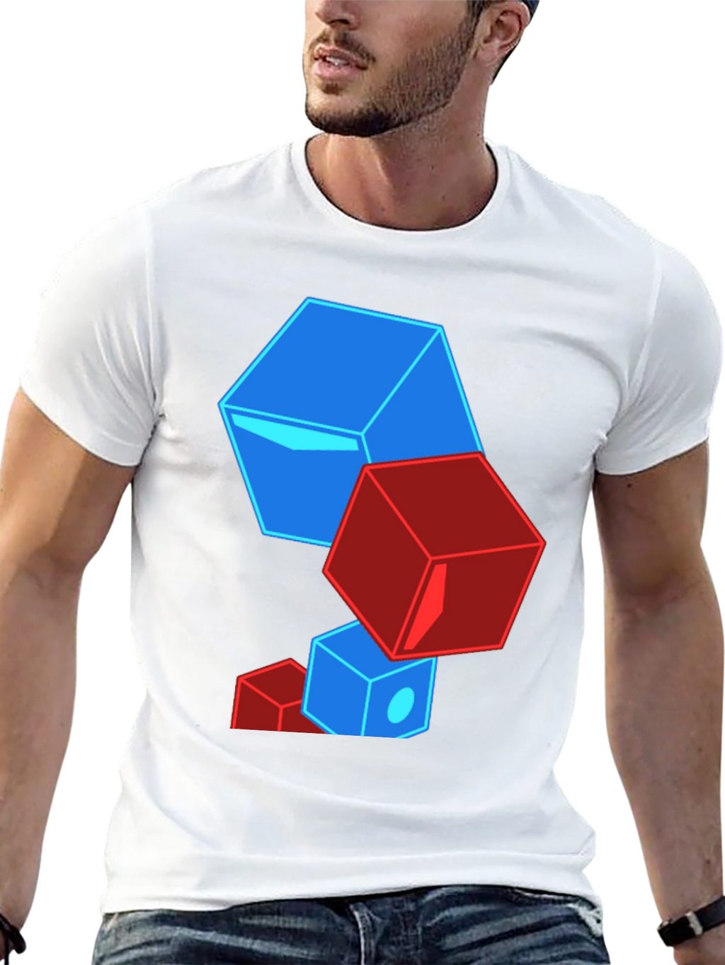 Geometric Cube T-Shirt - Bold Graphic Tee