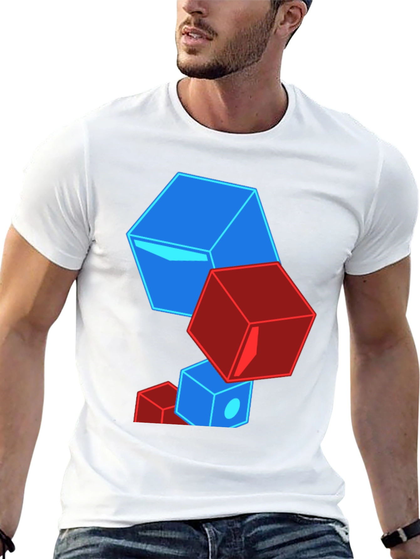 Geometric Cube T-Shirt - Bold Graphic Tee