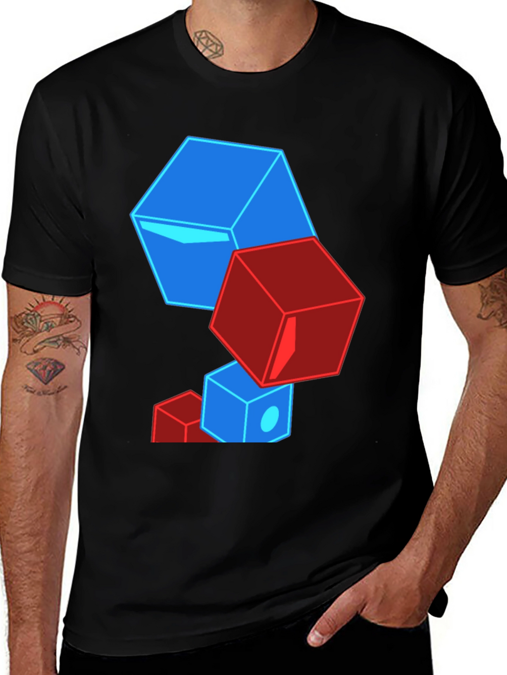 Geometric Cube T-Shirt - Bold Graphic Tee